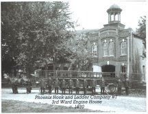 Phonix Hook and Ladder Company group photo in front of truck