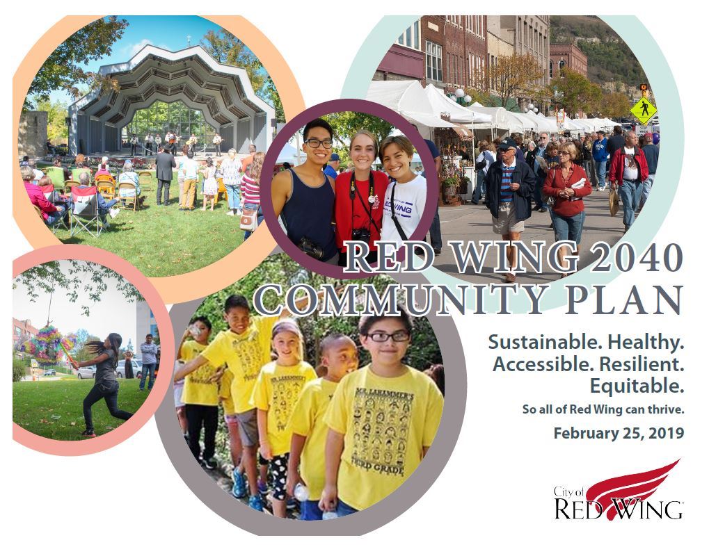 Final cover image of the Red Wing 2040 Community Plan.