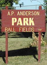 A.P. Anderson Park and Ball Fields Sign