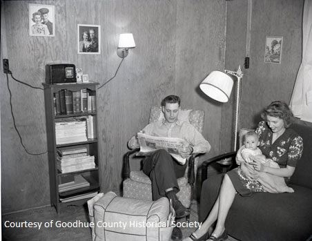 Historical Image of Family in Living Room