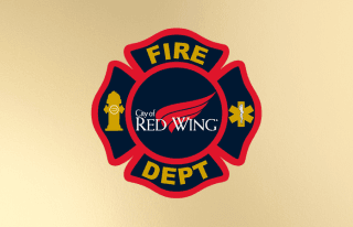 Red Wing Fire Department patch on gold background
