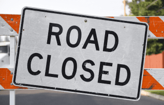 Road closed sign