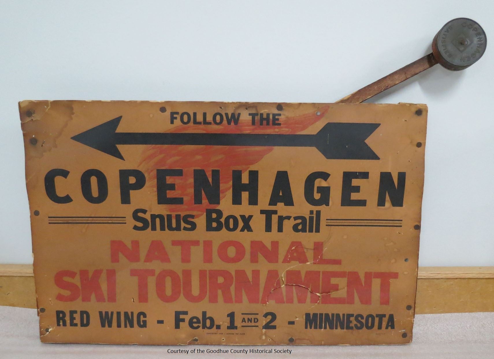 Follow the Copenhagen Snus Box Trail National Ski Tournament Sign