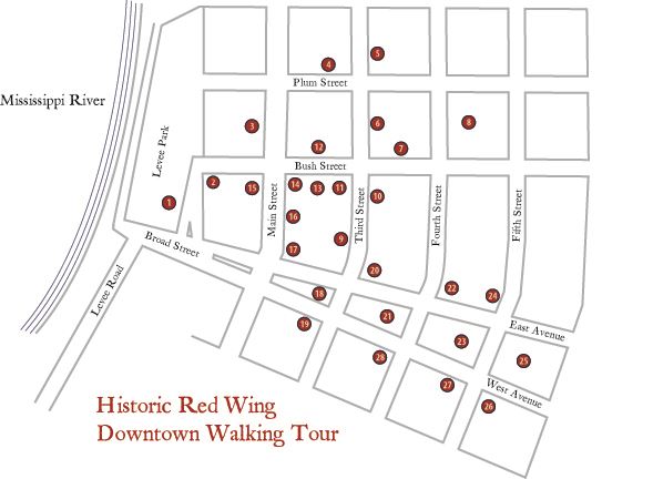 Historic Red Wing Downtown Walking Tour Map