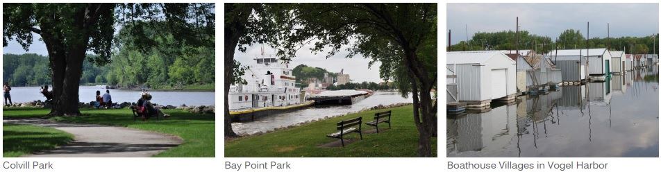 Colvill Park, Bay Point Park, and Boathouse Villages in Vogel Harbor