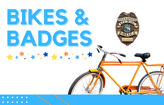Bicycle and Red Wing Police Department badge for Bikes & Badges event