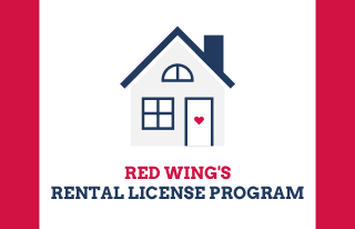 Red Wing's Rental License Program with house graphic